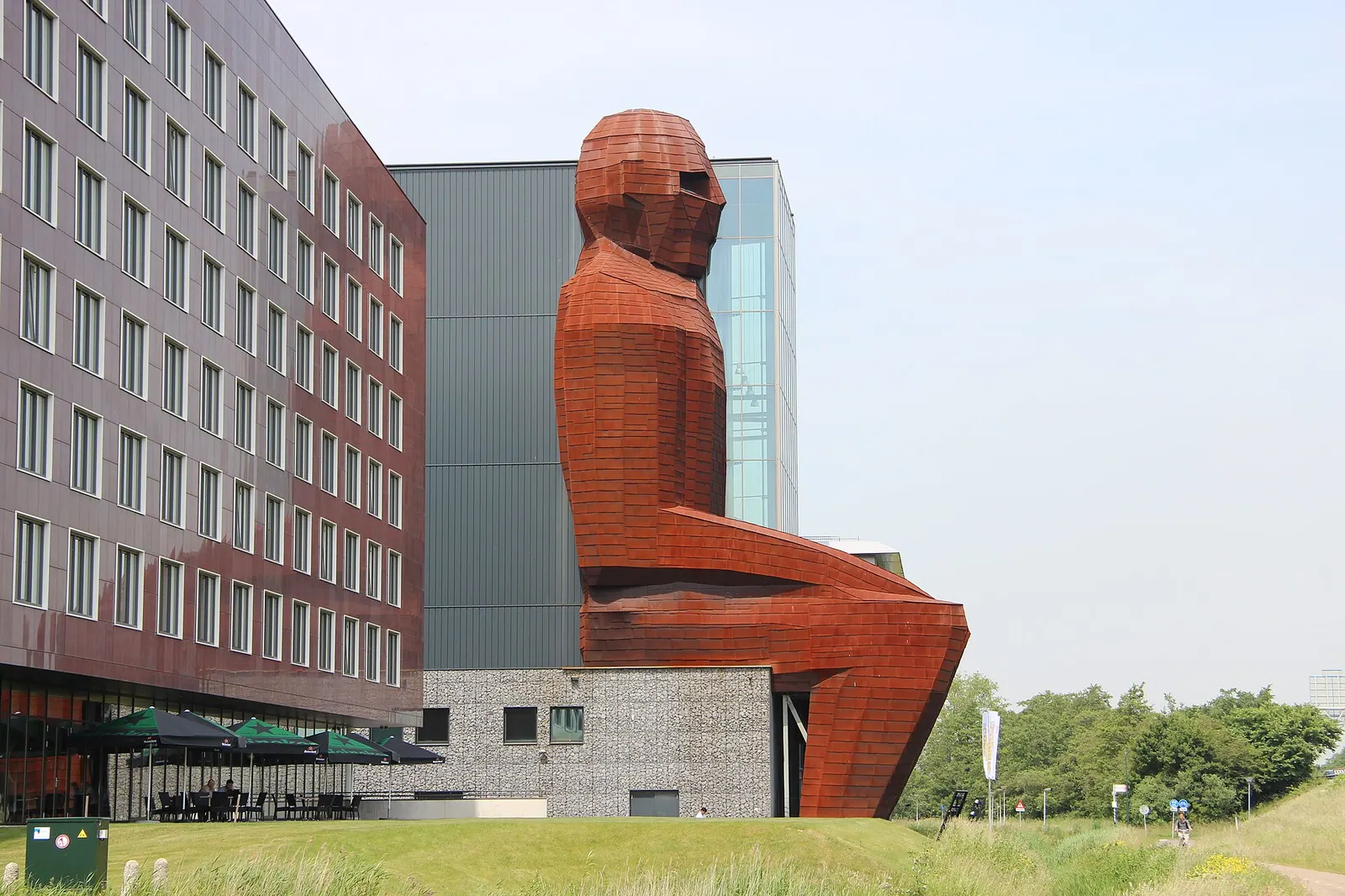 The red CORPUS building in Oegstgeest near Leiden The red CORPUS building in Oegstgeest near Leiden
