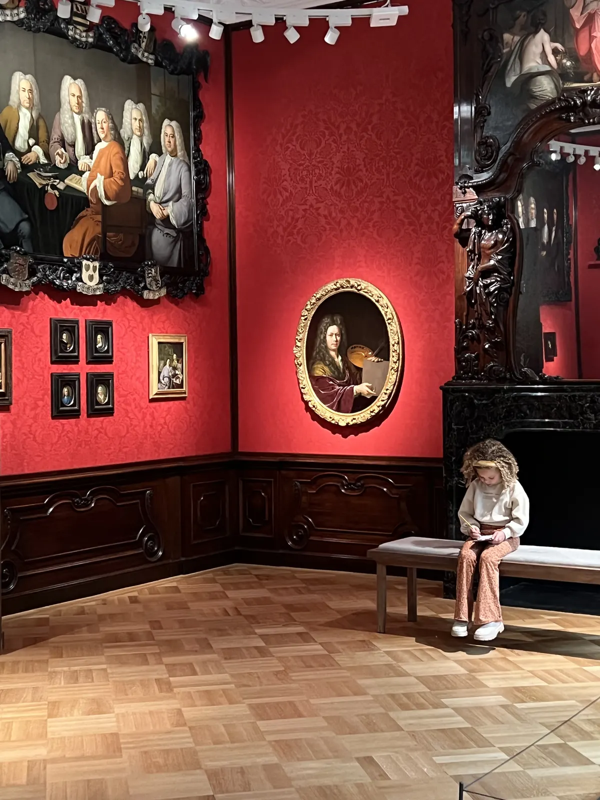 Gallery with paintings inside Museum De Lakenhal in Leiden Gallery with paintings inside Museum De Lakenhal in Leiden